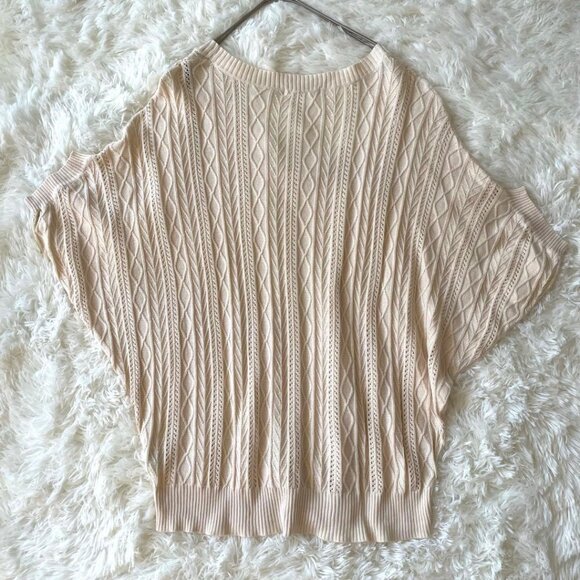 Meliya Cable Knit Sweater M Top White - Picture 5 of 5